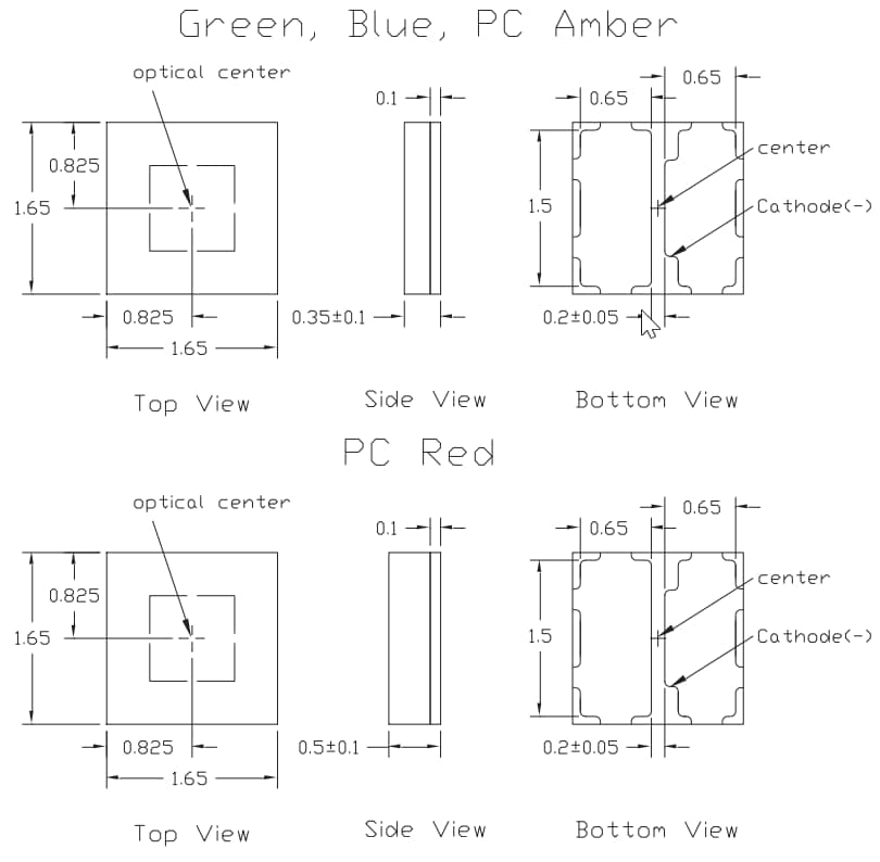 Mechanical Drawing - American Bright LED ProLight 1717 Series PEC2.0+ with Flip Chip LEDs